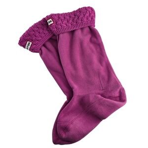 HUNTER Women's Hot Pink Cozy Cable Knit Cuff Fleece Boot Socks Size 36-38